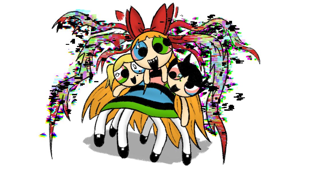 ppgページ　DY62-S　二点 The Powerpuff Girls infected by Dodge's Concept Darkness #Pibby