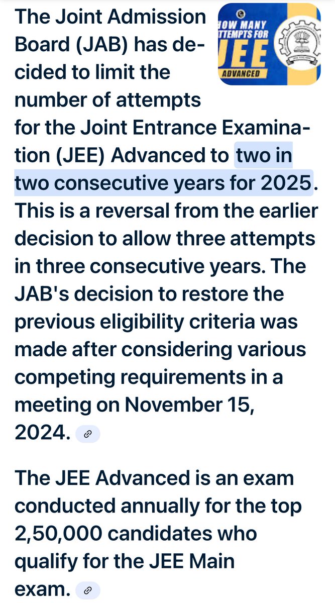 Why Play with the future of aspirants ?

#Restore3rdAttempt 
#jeeadvanced2025 

<a href="/NTA_Exams/">National Testing Agency</a> 
<a href="/IITKanpur/">IIT Kanpur</a> 
<a href="/EduMinOfIndia/">Ministry of Education</a>