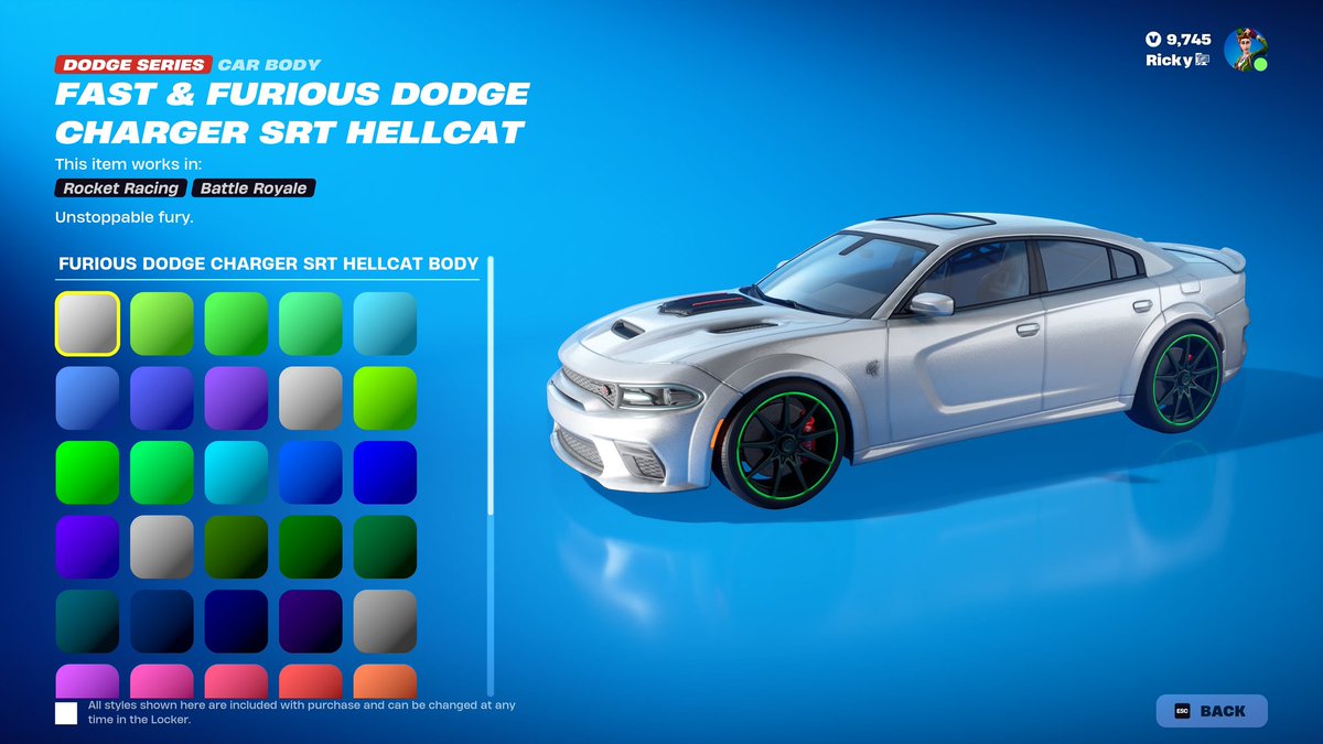 Fast &amp; Furious Dodge Charger SRT Hellcat : 
#Fortnite #Ad #FortniteLeaks #FortniteNews #FortniteC6S1
