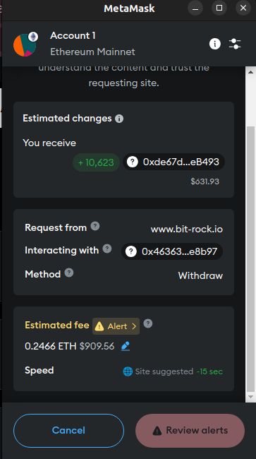AcostaJorgeLui2's tweet photo. @BitRockChain Hello @BitRockChain , how we can withdraw token staked on ethereum mainnet if the contract's gass fees is heavy expensive https://t.co/8nGUXzT77Q