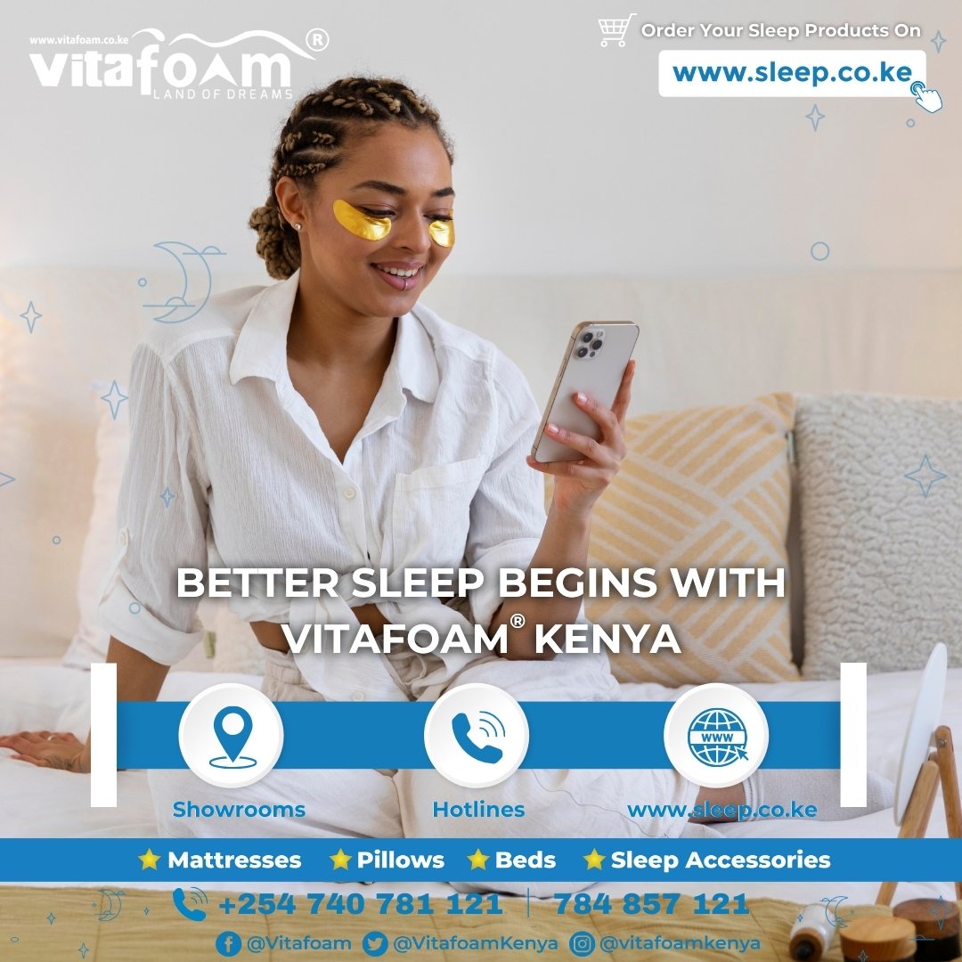 🌟🙋‍♀️👫☁️🛌🏾 Bring The Comfort Back Into Your Bedrooms Only With #VitaFoamKenya® 🛌🏾☁️👨‍👩‍👧‍👦🙋‍♂️🌟

📍Locations>>> bit.ly/30VqOrf

☎ For All Your *Mattress, *Pillow, *Bed &amp; *Sleep Accessory Enquiries, Orders &amp; Deliveries Call: +254 740 781 121 | 780 605 535