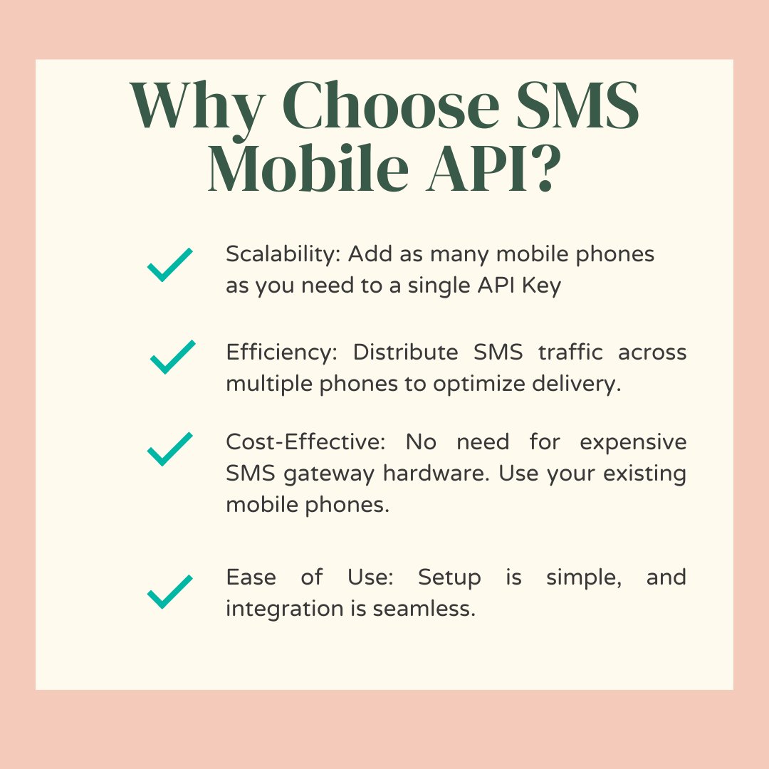 smsmobileapi's tweet image. Why Choose SMS Mobile API?
Scalability
Efficiency
Cost-Effective
Ease of Use
#SMSManagement #SimplifiedSMS #APIkey #NewApp #MobileApp #AppLaunch #FreeApp #DownloadNow #smsgateway #mobilephone #mobile #phone #sms #gateway #smsgateway #solusibisnis #smsmobileapi