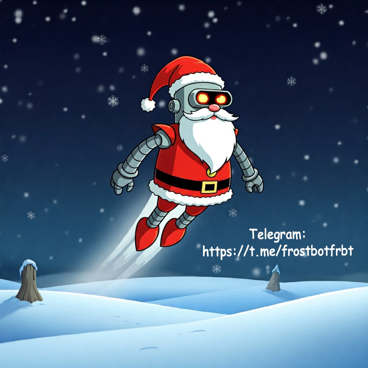 frostbotsol's tweet photo. FROSTBOT is bringing the holiday cheer (and GAINS)! 🎅🚀 This meme coin  is hotter than a supernova. Don't miss out on the most festive moonshot  of the year! https://t.co/C2yVbfku7x