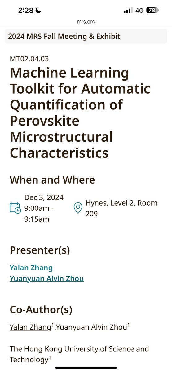 Yuanyuan (Alvin) Zhou (@alvin_y_zhou) on Twitter photo I am not attending <a href="/Materials_MRS/">Materials Research Society (MRS)</a>. Our own machine learning expert Yalan Zhang will present a talk reporting our new AI Toolkit for autonomous quantification of perovskite microstructure I am not attending <a href="/Materials_MRS/">Materials Research Society (MRS)</a>. Our own machine learning expert Yalan Zhang will present a talk reporting our new AI Toolkit for autonomous quantification of perovskite microstructure