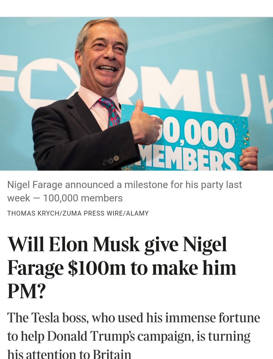 Marina Purkiss (@marinapurkiss) on Twitter photo <a href="/Keir_Starmer/">Keir Starmer</a> Unless Musk being proxy PM in 4 years is the change you’re talking about…
You best prioritise political and campaign financing law reform pronto. <a href="/Keir_Starmer/">Keir Starmer</a> Unless Musk being proxy PM in 4 years is the change you’re talking about…
You best prioritise political and campaign financing law reform pronto.