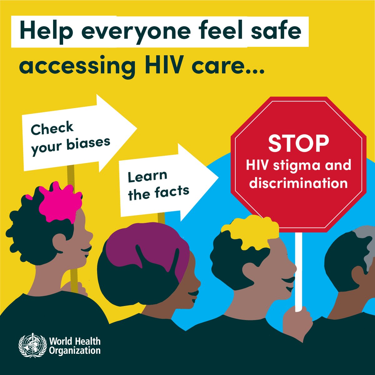 Stigma and discrimination have no place in the fight to #EndAIDS.

Protecting human rights is essential for universal HIV care and breaking barriers to access.

Let’s build a world free of judgment and full of compassion.

#WorldAIDSDay: bit.ly/3Z5Ot5P