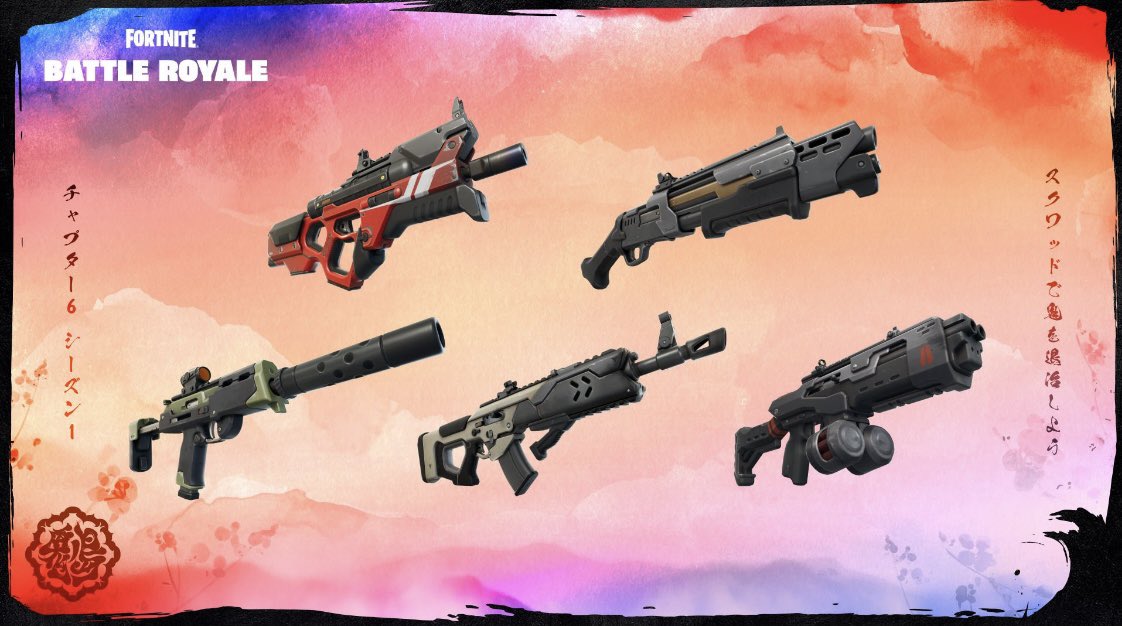 Ayzo09's tweet photo. Alle new Chapter 6 Season 1 Weapons

#FortniteChapter6 #fn #fortnite #FortniteRemix #fortniteleak
#FortniteAbsoluteDoom #chapter6
#FortniteC6s1 #FortniteHunters https://t.co/QXR2XqMtj0