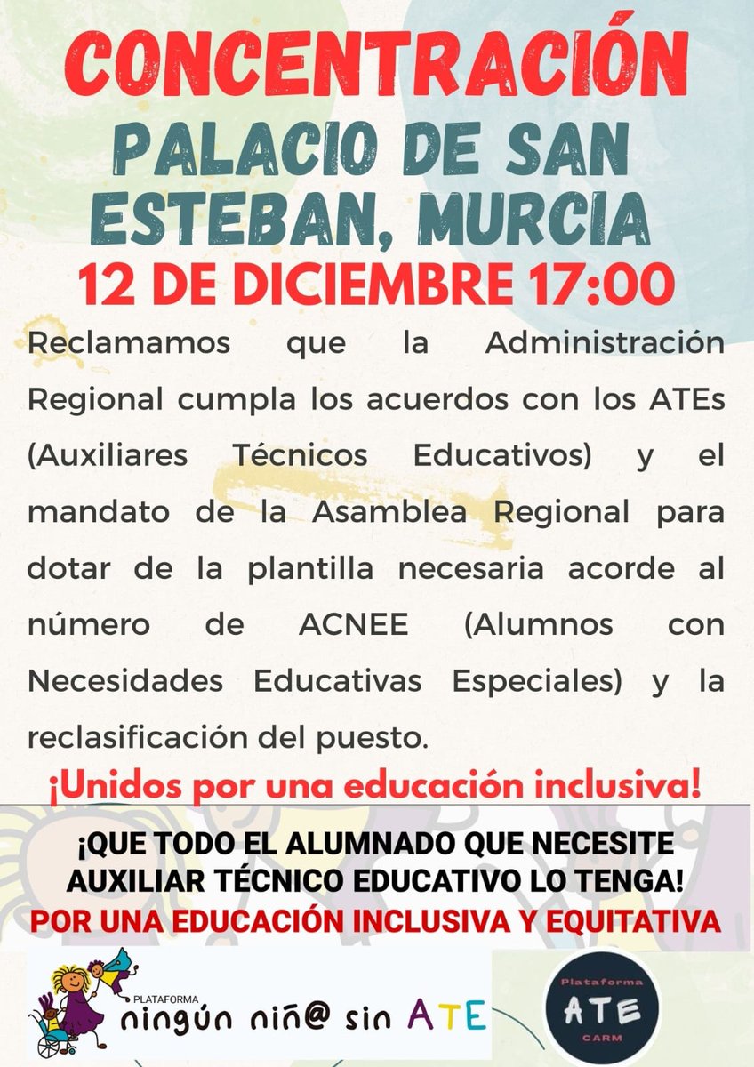 Plataforma ningún niño/a sin ATE tweet media
