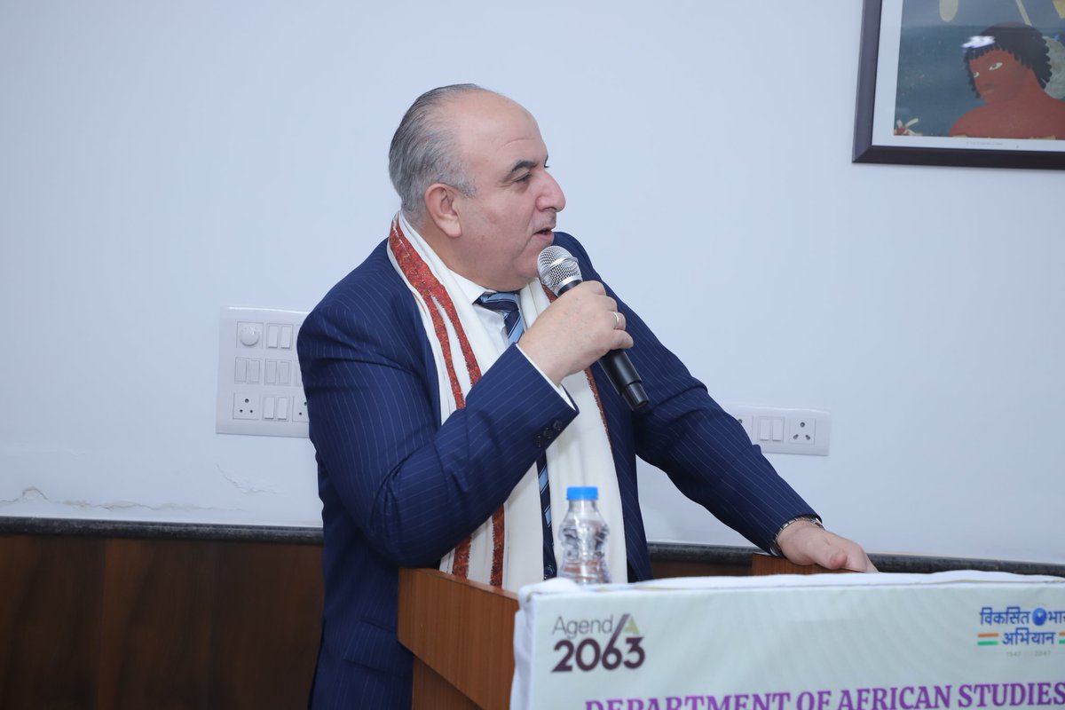 H.E. Ali Achoui, Ambassador, The People's Democratic Republic of Algeria to India as the keynote speaker at the Inauguration Ceremony of International Conference on 'Viksit Bharat And Collective Self-Reliant Africa: A Journey Together'.