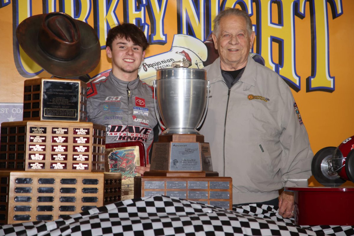 USAC Racing (@usacnation) on Twitter photo Big night for Wigal! π
<a href="/ZWigal18/">Zach Wigal</a> doubled up tonight at <a href="/ventura_raceway/">Ventura Raceway</a>.
His 11th place result made him the 2024 #TurkeyNightGP Don Basile Rookie of the Race.
He also earned 2024 USAC <a href="/NosEnergyDrink/">NOS Energy Drink</a> National Midget top Rookie of the Year.
He was joined by Don's son, Bob. Big night for Wigal! π
<a href="/ZWigal18/">Zach Wigal</a> doubled up tonight at <a href="/ventura_raceway/">Ventura Raceway</a>.
His 11th place result made him the 2024 #TurkeyNightGP Don Basile Rookie of the Race.
He also earned 2024 USAC <a href="/NosEnergyDrink/">NOS Energy Drink</a> National Midget top Rookie of the Year.
He was joined by Don's son, Bob.