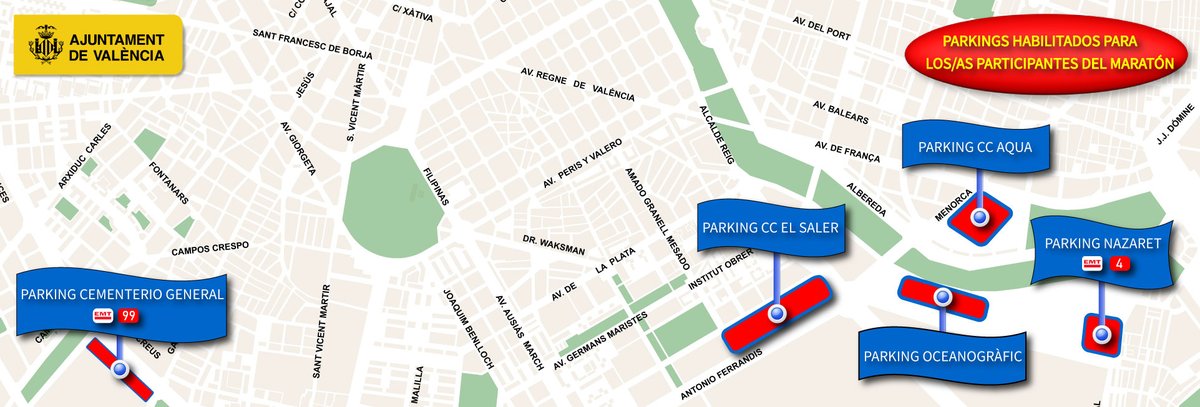 AjuntamentVLC's tweet image. 👟Bon dia, hui la ciutat s'ompli d'atletes i visitants amb la #MaratónValència 
⚠️Atenció a les afeccions i talls⭕al @TransitValencia i a les indicacions de la @policialocalvlc🚔 
 #42KValència🏃
👉Consulta el plànol i planifica el teu recorregut
👏Corre a animar🫶
⏰8:15h hores