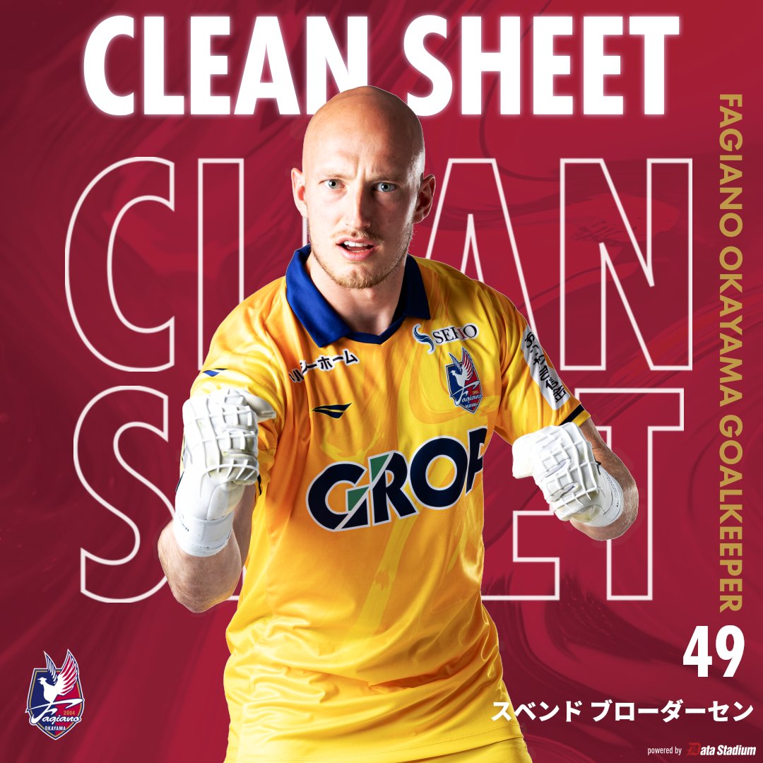 CLEAN SHEET!!! 🔒#スベンドブローダーセン #ファジアーノ岡山 #ゴール