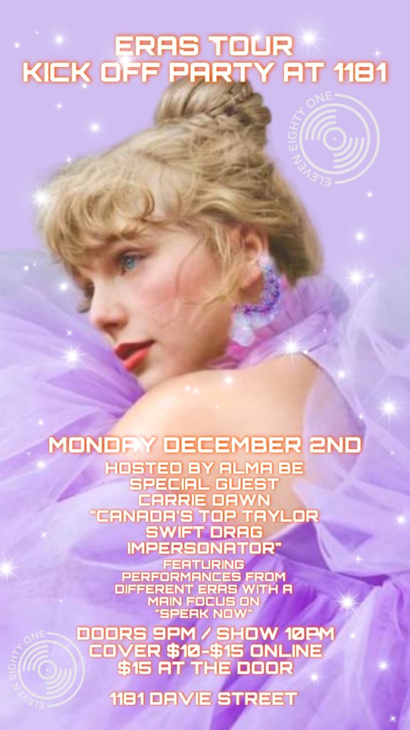Speak Now party this Monday at 1181!
Link in bio