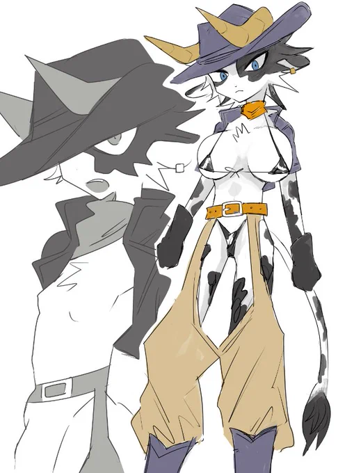 #Gtsurius_OC 即席キャラデザ ホルスタイン人外 