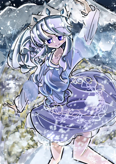 White winter#魔導の大陸 グラシア後期イラスト さんのオリキャラ#フォロワー1万以下の神絵師発掘したい#クリスマスイラスト#冬の創作クラスタフォロー祭り #イラスト#Cいあーと フォロワーさんのオリキャラ企画47 