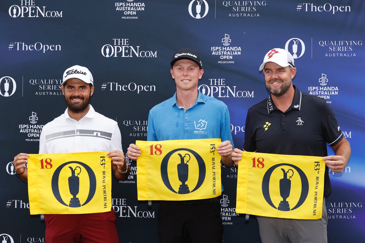See you at Royal Portrush 👋

Congratulations to Ryggs Johnston, Curtis Luck and Marc Leishman on gaining a spot at <a href="/TheOpen/">The Open</a> 🎫

#AusOpenGolf