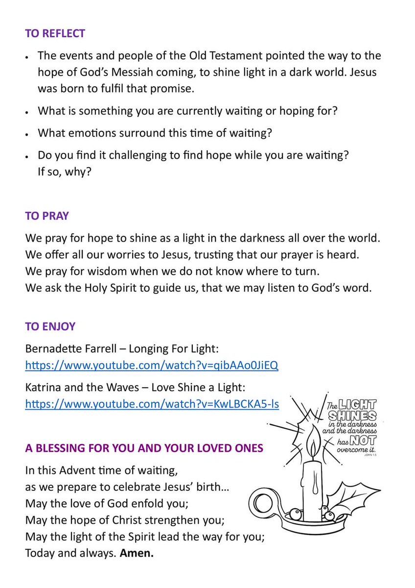 Today is the start of the season of Advent - as Christians prepare to celebrate the birth of Jesus.
Traditionally this is a time for reflection, deepening of faith and relationship with God.
This is the first of what will be weekly offerings for each Sunday in Advent.