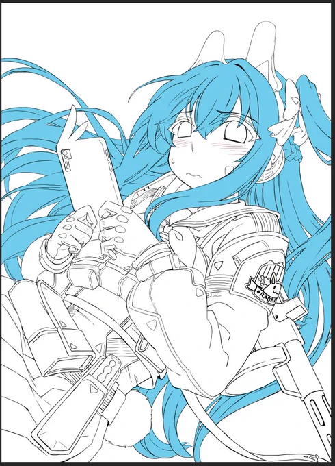 絵描きあるある?ロングの髪の毛のキャラの躍動感出すためにばらけさせたら収拾が付かなくなった() 
