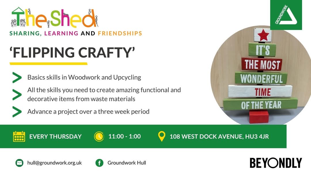 Free upcycling craft sessions #making #friendship #therapy #TheShed <a href="/beyondlyglobal/">Beyondly</a> <a href="/northbankforum/">Forum CIO</a> <a href="/hull_libraries/">Hull Libraries</a> <a href="/HealthHull/">HullPublicHealth</a>
