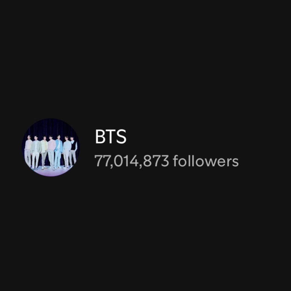 sevenrchive's tweet photo. BTS has surpassed 77 MILLION followers on Spotify! they remain the MOST FOLLOWED Group and K-Act on the platform!!

CONGRATULATIONS BTS
77 MILLION FOR BTS
BTS PAVED THE WAY
#BTS77MFollowersonSpotify https://t.co/oI3dQFteFn