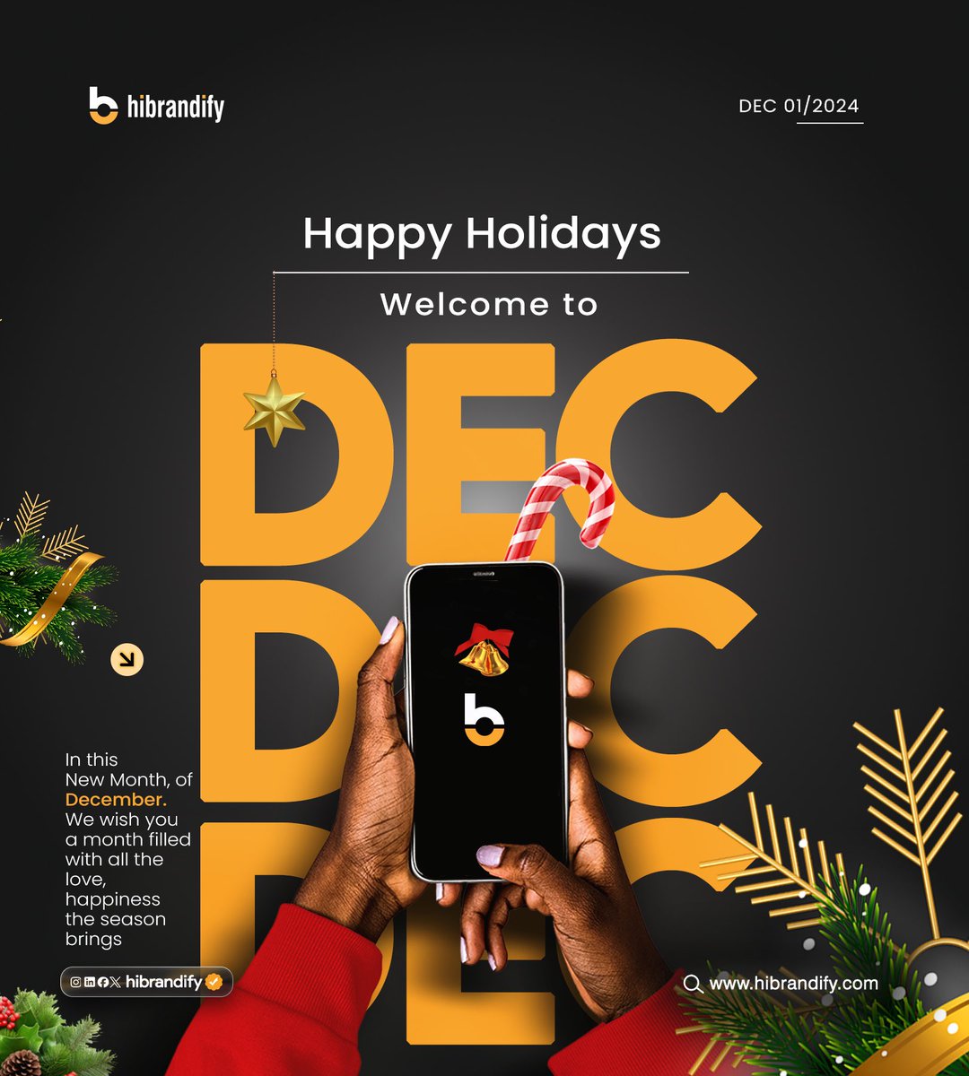 hibrandify's tweet photo. 🎄 December is Here! 🎉
Welcome to the final chapter of the year—December! A season of joy, love, and togetherness.

At HiBrandify, we’re wishing you a month filled with happiness, warmth, and the magic of the holidays.

#HappyDecember #HappyHolidays https://t.co/yk3C7hd878