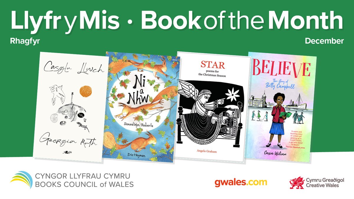 ♥️ darllen? Rhowch gynnig ar lyfrau'r mis, mis Rhagfyr!

🔹Casglu Llwch - Georgia Ruth
🔹Ni a Nhw - Sioned Wyn Roberts
🔹Star: Poems for the Christmas Season - Angela Graham
🔹Believe: The story of Betty Campbell - Casia Wiliam

📚Ar gael nawr o'ch siop lyfrau leol.