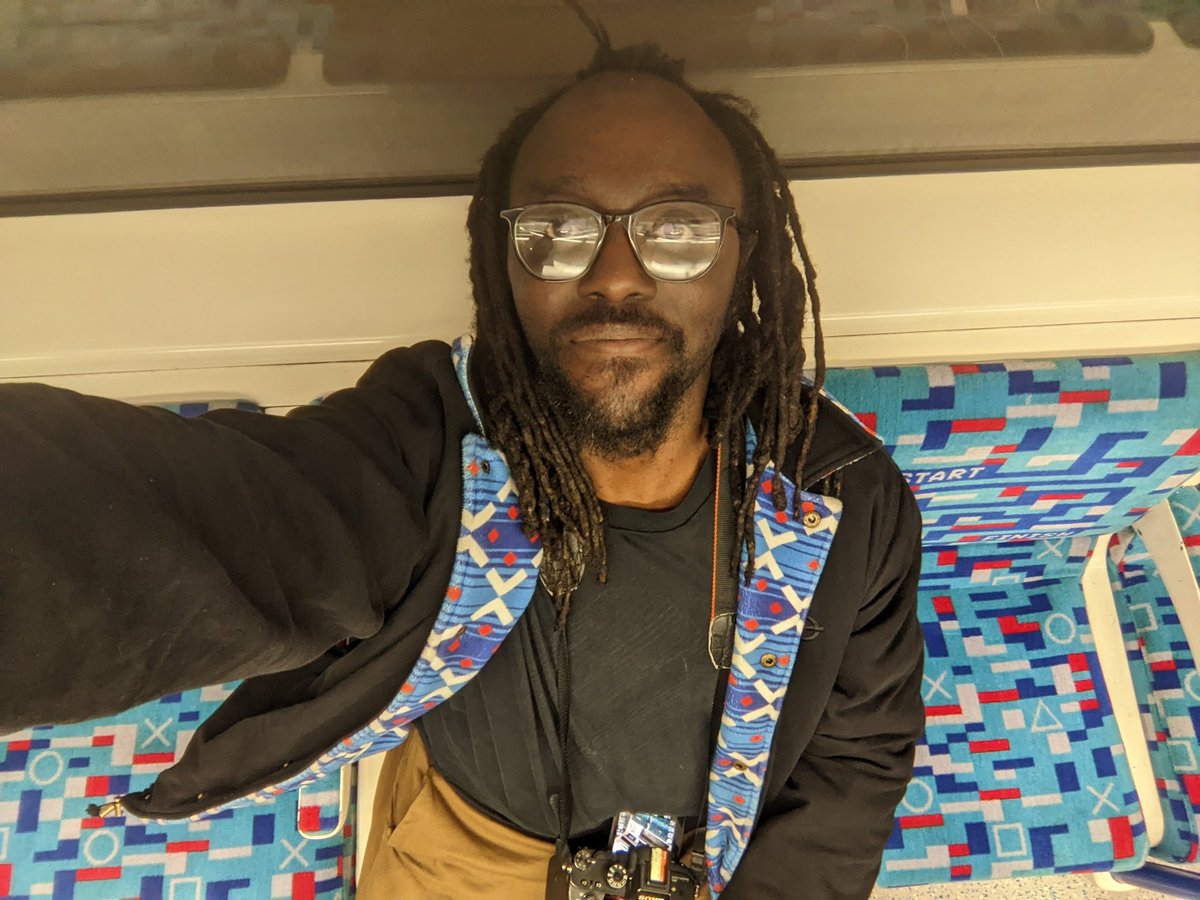 Fun selfie in the Victoria Line PlayStation carriage! I couldn't resist wearing my Victoria line moquette Jacket.