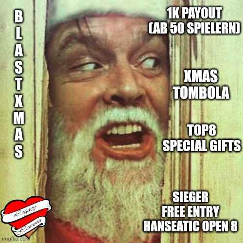 Langeweile bei der Weihnachtsfeier? Nicht mit uns! Sei dabei bei der großen Legacy Hannover-Weihnachtsfeier (21.12)  hier werden alle reich beschenkt. Anmeldung unter info@legacy-hannover.de mit 25 € Vorkasse. Wir sehen uns in Bordenau!