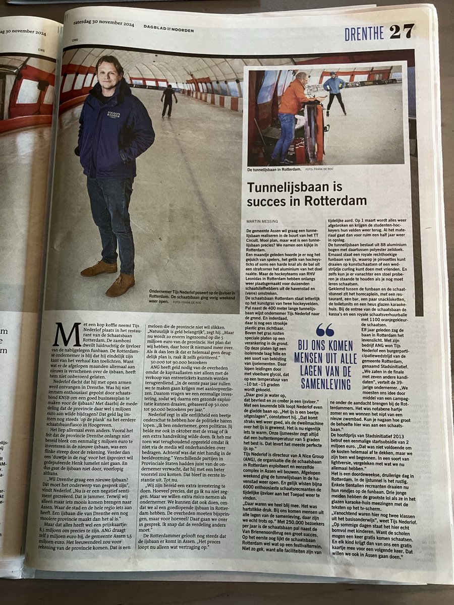 #Assen voor schaatsend minnend Drenthe een prachtige kans.