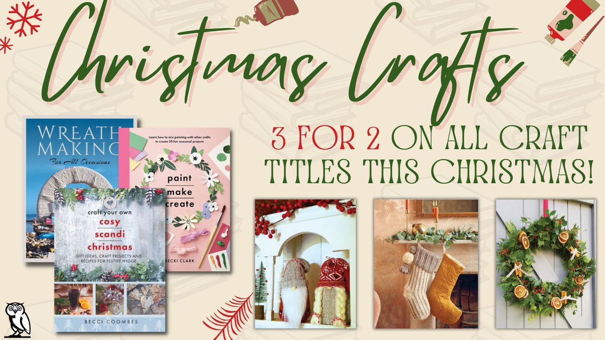penswordbooks's tweet photo. Whether you're working on your own homemade gifts or looking for the perfect book for the crafter in your life, we've got it covered! ๐โ๏ธ๐งต๐๐งถโ๏ธ
๐ #3for2 on selected Crafts titles in the @WhiteOwlBooks Christmas Crafting offer, now on! ๐
๐ป
๐ https://t.co/GQwwfG3UXu https://t.co/tSF7Zg2UET
