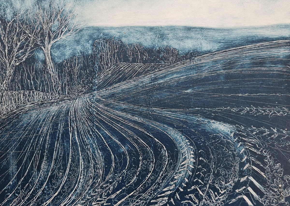 Field scape. One of this week's outdoor monoprints.