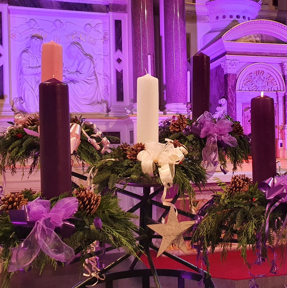 Light the Advent candle one
Now the waiting has begun;
We have started on our way;
Time to think of Christmas day.

Candle, candle, burning bright,
Shining in the winter night.
Candle, candle, burning bright,
Fill our hearts with Christmas light.

#Advent #CatholicChurch