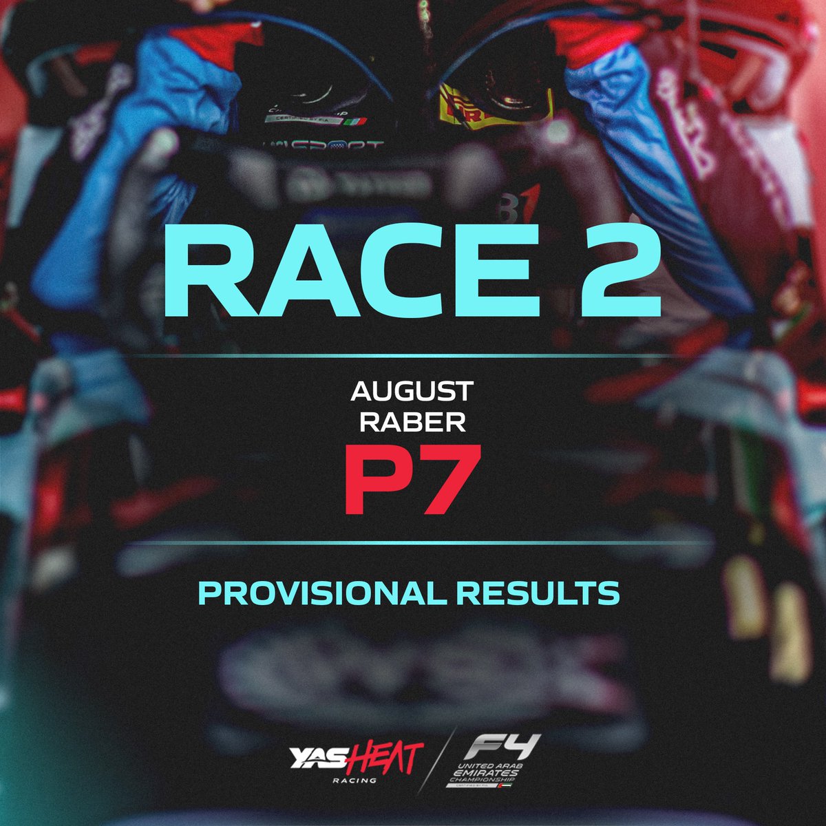 August finished Race 2 7th, leveling up yesterday’s 9th position 🔥

While Adam ended on a DNF this time around due to a racing incident.

Stay tuned for Race 3! 🏁