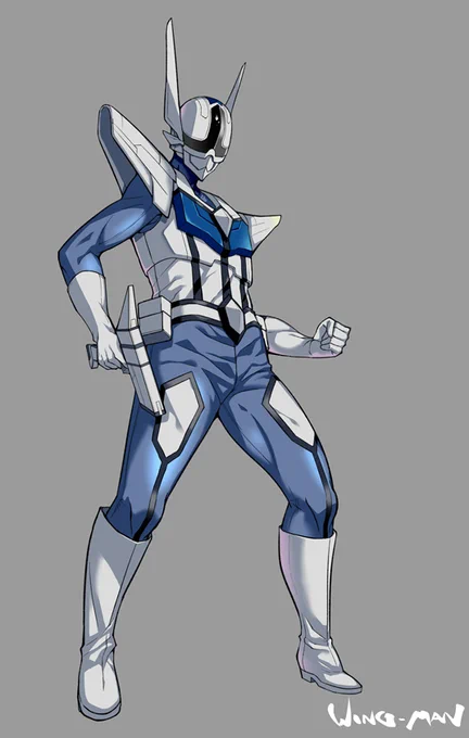6話で登場した謎の戦士を描きました何者なのか、まるでわからないな・・・#ウイングマン 