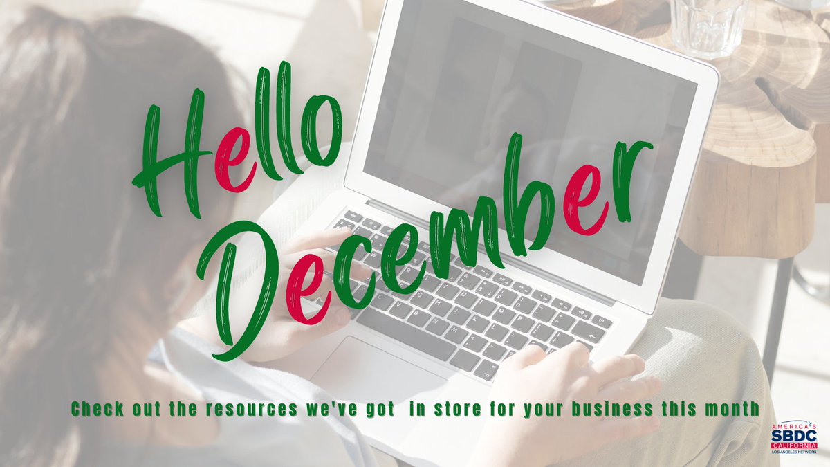 Ladies&amp; gents, we've officially made it to DECEMBER! Can you believe it! The LA SBDC Regional Network isn't short on resources to assist your businesses in being created, adapting and or growing. Click to see our latest webinars 👉 bit.ly/3v7hVx5 #LAsbdc #SmallBizLA