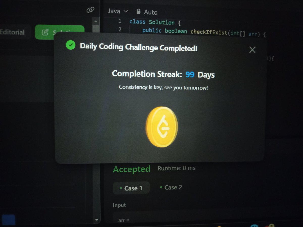 aasimnn's tweet image. #Day12 of #30DaysOfCoding , solved leetcode 1346 daily challenge question!
#CONNECT #CodingJourney #LeetCode