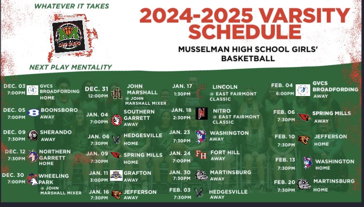 Schedule release‼️Time to get to work‼️🏀🍏🍎