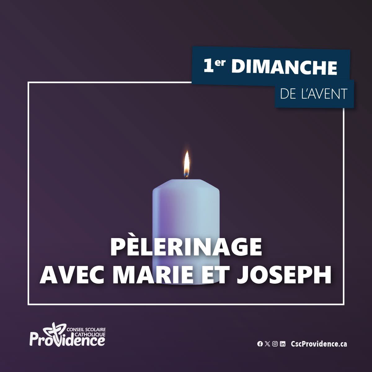 En ce premier dimanche de l’Avent, nous allumons la bougie de l’espérance. Que cette période de préparation nous guide vers la paix, l’amour et la joie. Bonne Avent à tous nos élèves, familles et membres du personnel!  💙⚜️💛