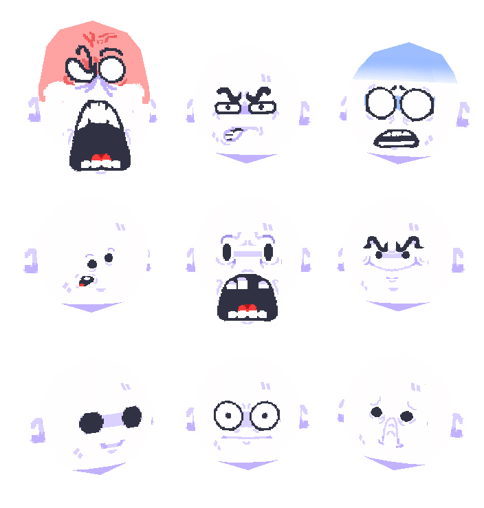 Facial expressions ! #Blockbench #lowpoly