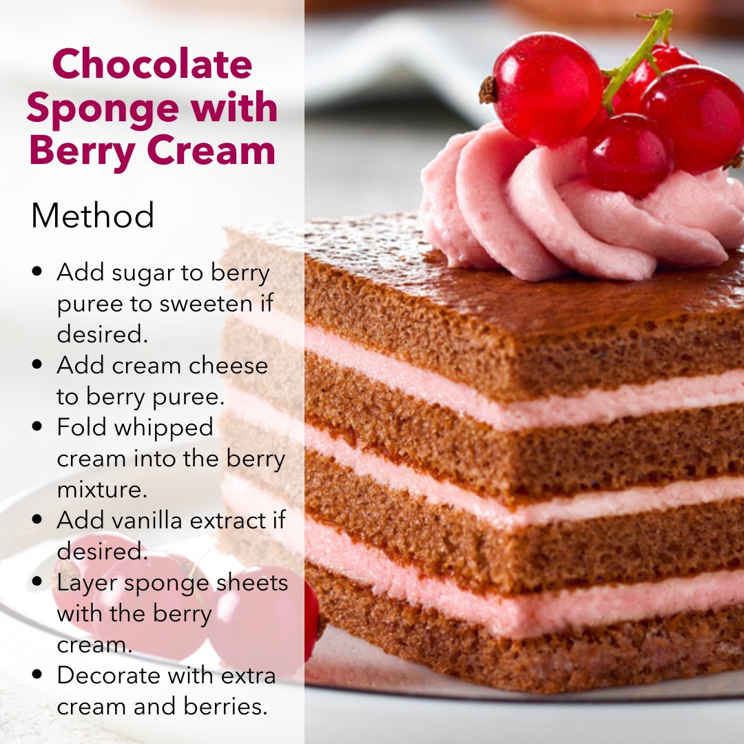 pidyuk's tweet image. This sponge cake and berry cream recipe can be easily customised to reflect seasonal fruit and trending flavours - though it works best with raspberries, strawberries, or blackberries in our opinion! 

#pidy