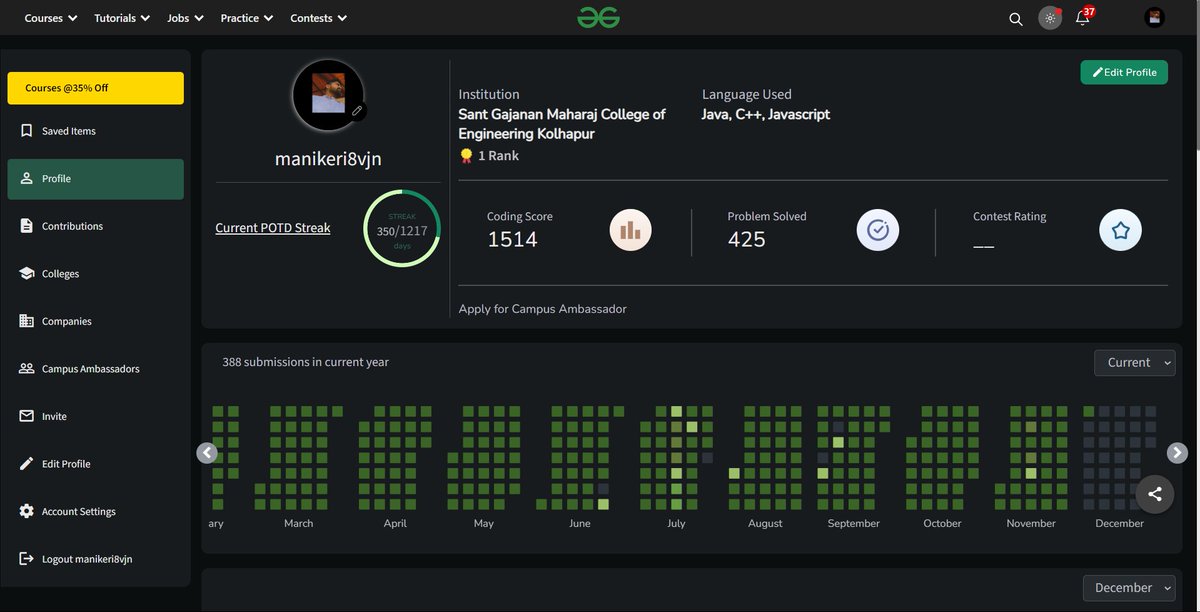 manikerisaurabh's tweet image. It&apos;s been 350th day....
geeksforgeeks.org/user/manikeri8…