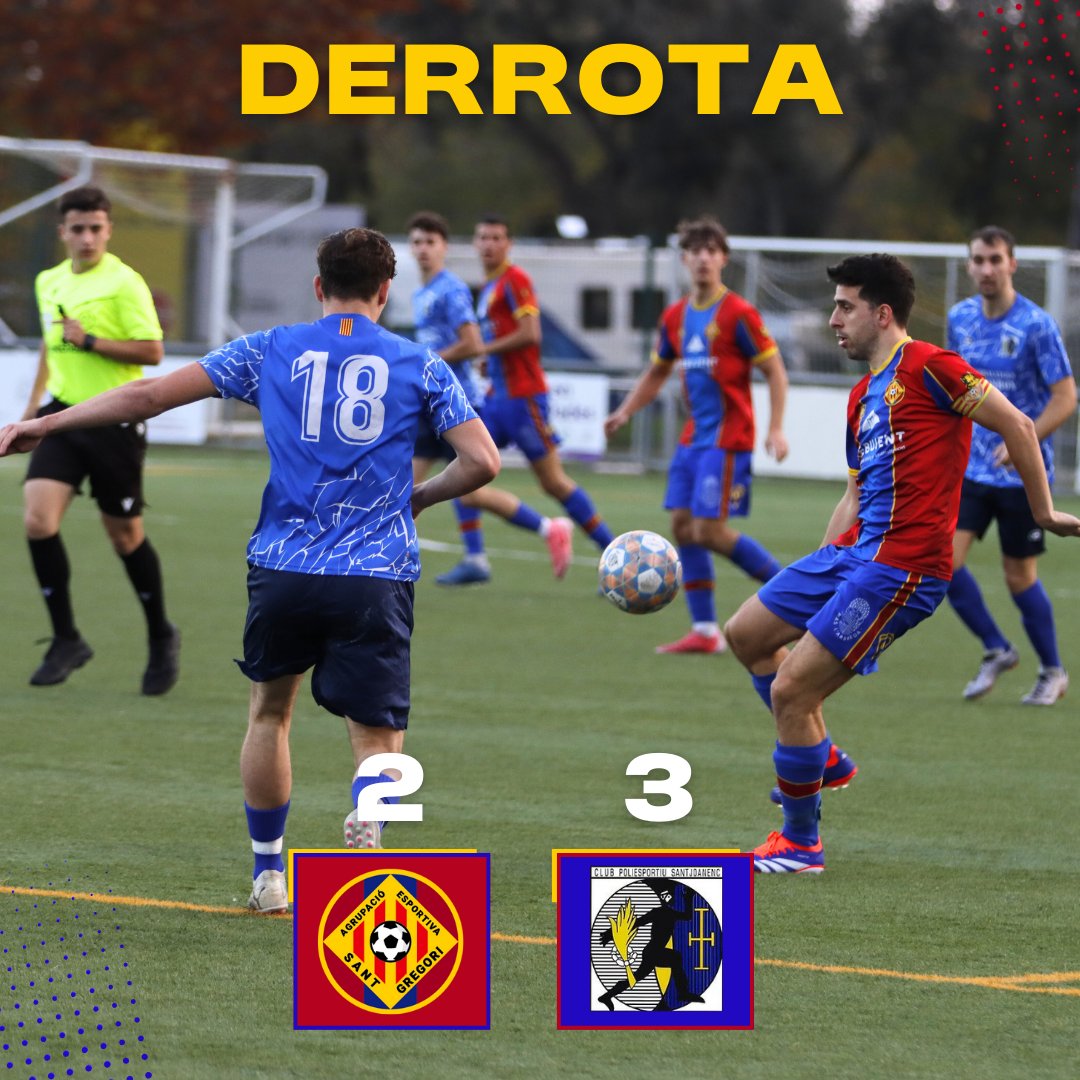 ❌ Derrota a casa en una gran primera meitat on hem perdonat massa i a la segona els visitants han aprofitat les seves ocasions

Toca continuar treballant, setmana vinent descans i hi tornarem al camp del <a href="/PEMontagut/">PEMontagut #SomTossuts</a>

🔵 🔴 #AnemhiSantGregori #ValldeLlémena
