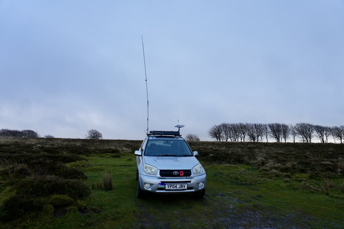 M0IAX's tweet image. Out in the car for an hour or so on #JS8Call. A bit windy and now raining, but that’s normal :-) using @Icom_UK #IC705 MacBook Air and @M1eccAntennas Slidewinder coil