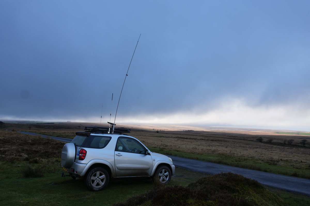 M0IAX's tweet image. Out in the car for an hour or so on #JS8Call. A bit windy and now raining, but that’s normal :-) using @Icom_UK #IC705 MacBook Air and @M1eccAntennas Slidewinder coil