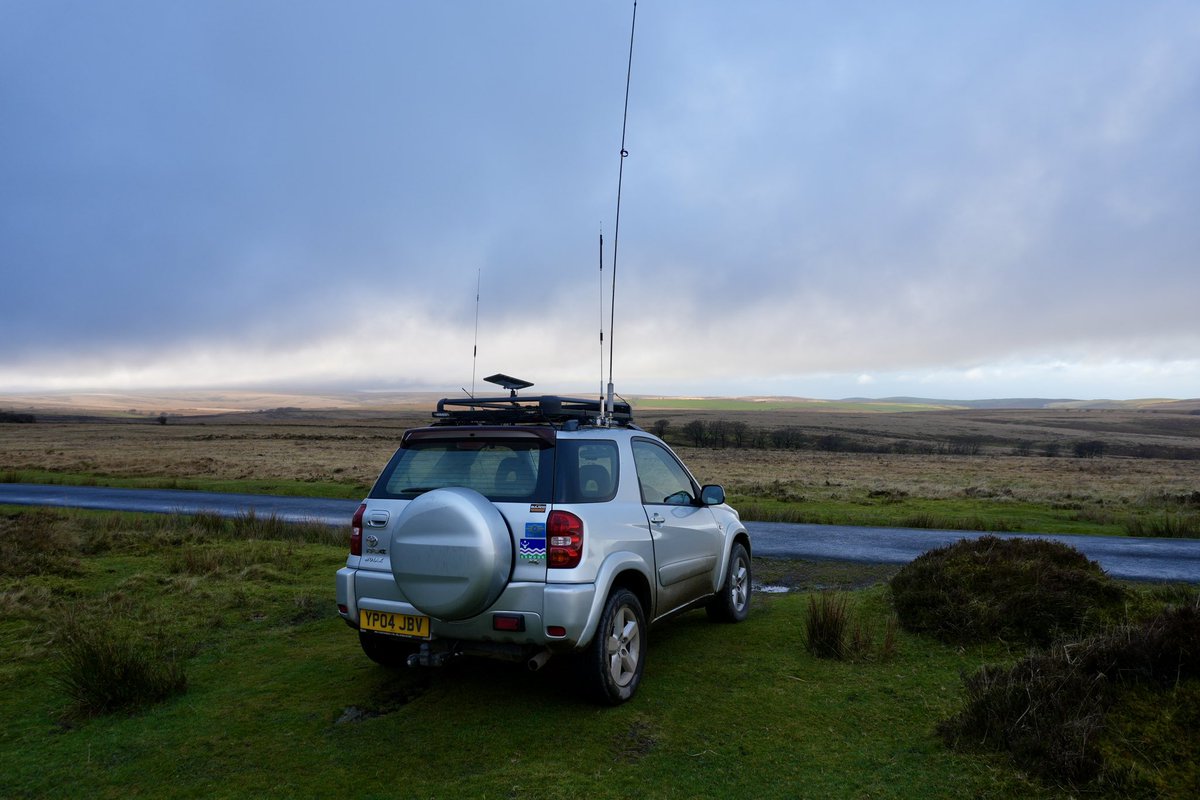 M0IAX's tweet image. Out in the car for an hour or so on #JS8Call. A bit windy and now raining, but that’s normal :-) using @Icom_UK #IC705 MacBook Air and @M1eccAntennas Slidewinder coil