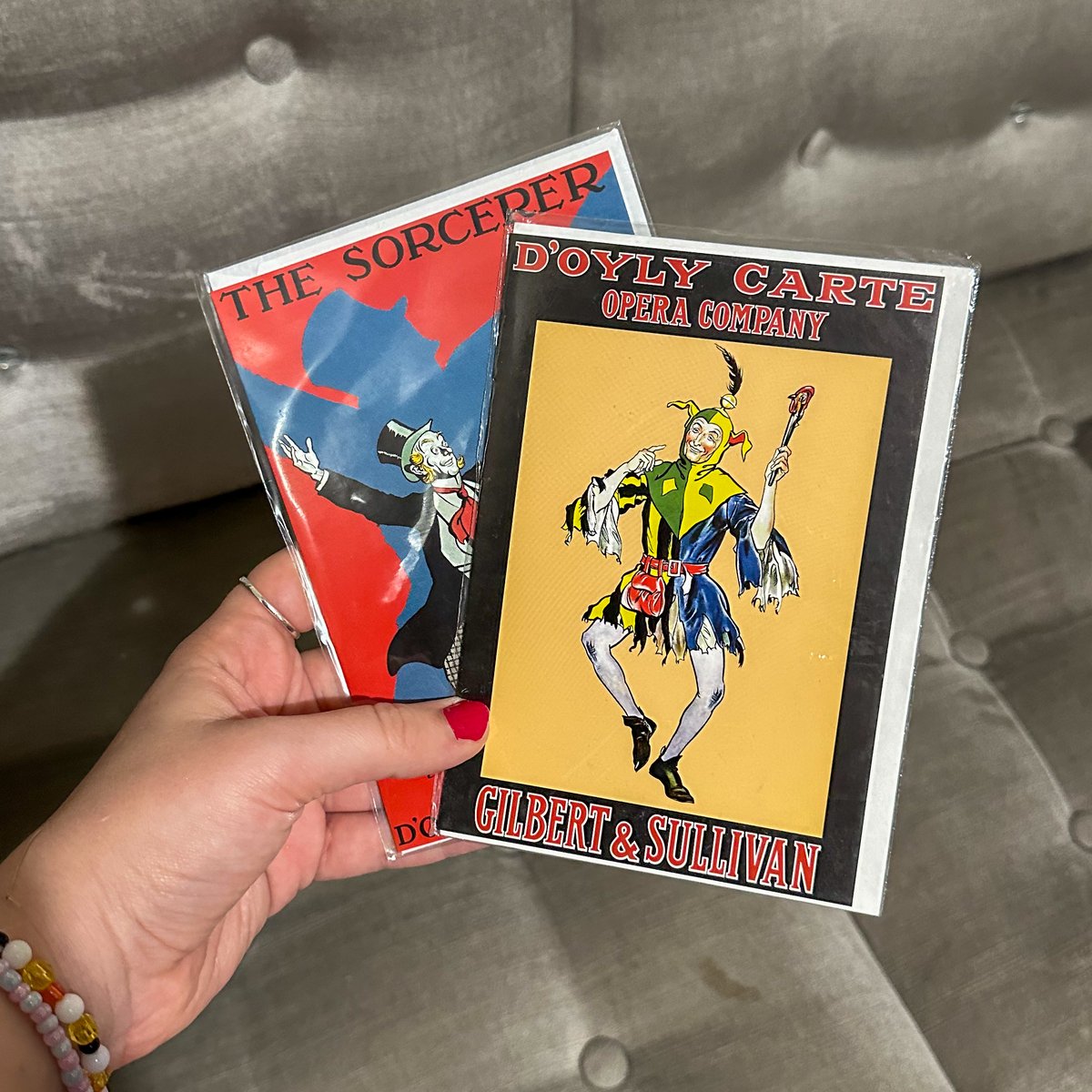 Savoy Sunday Snapshot
We are back to rummaging through our archives and this one was a real delve!
These greeting cards, featuring artwork from The Sorcerer (1884). We expect that the cards were available much much later though in the 1990s/2000s.