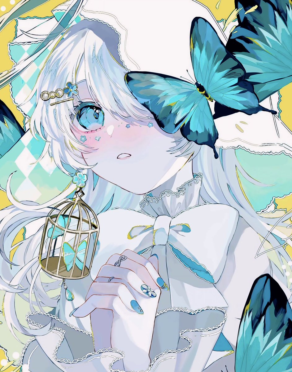籠の中.*˚ 」|葵傘のイラスト