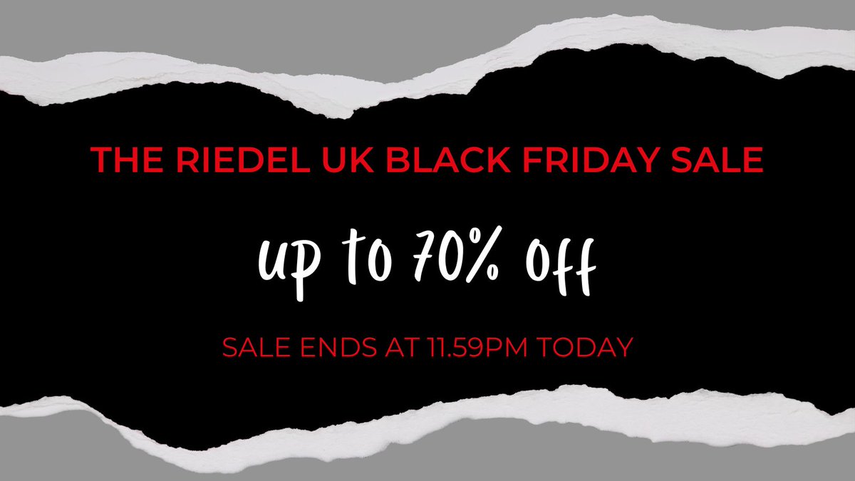 You only have until 11.59pm tonight to save up to 70% on some of your favourite glassware as part of our Black Friday sale.

Visit riedel.com/en-gb/shop#sor… and cross some items off your Christmas shopping list.