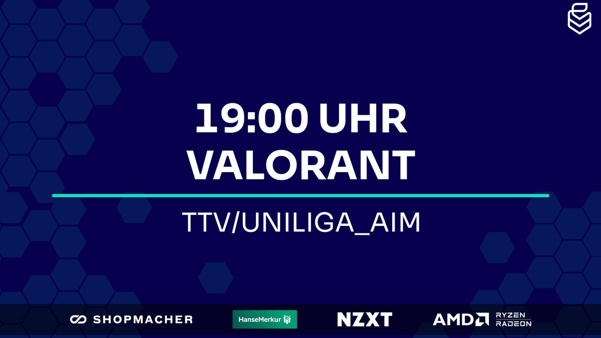 🚨Heute ist #VALORANT Spieltag 🚨

🕗️19:00 Uhr - 6. Spieltag in VALORANT
📺️twitch.tv/uniliga_aim

⚔️@dortmundesports vs. @duesseldorfgaming
⚔️<a href="/UeHannover/">University eSports Hannover</a> vs. <a href="/LUNAAugsburg/">LUNA Augsburg</a>