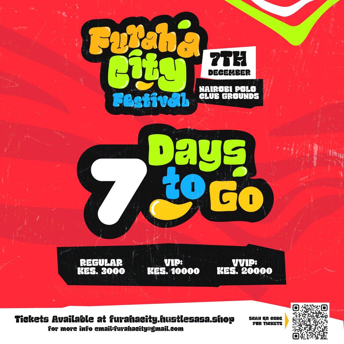 The countdown to December 7th is on! My Kenyan 🇰🇪 people, you already know, get ready! I'm bringing the party to #FurahaCity. Usikose! Get your tickets now 
furahacity.hustlesasa.shop
 Patachimbika!!! 🔥🔥
Cc <a href="/FurahaCityKE/">Furaha City Festival</a>